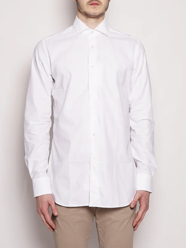 End Of The Year Camicia in Cotone Operato Bianco