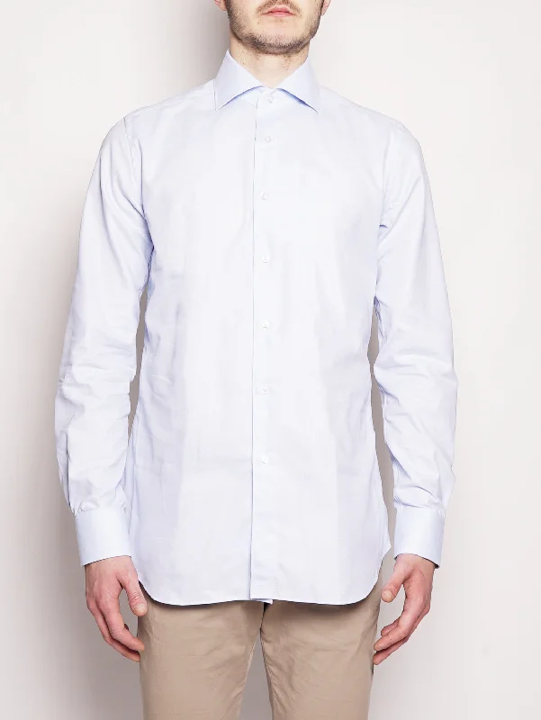 High Street Design Camicia in Cotone Operato Celeste