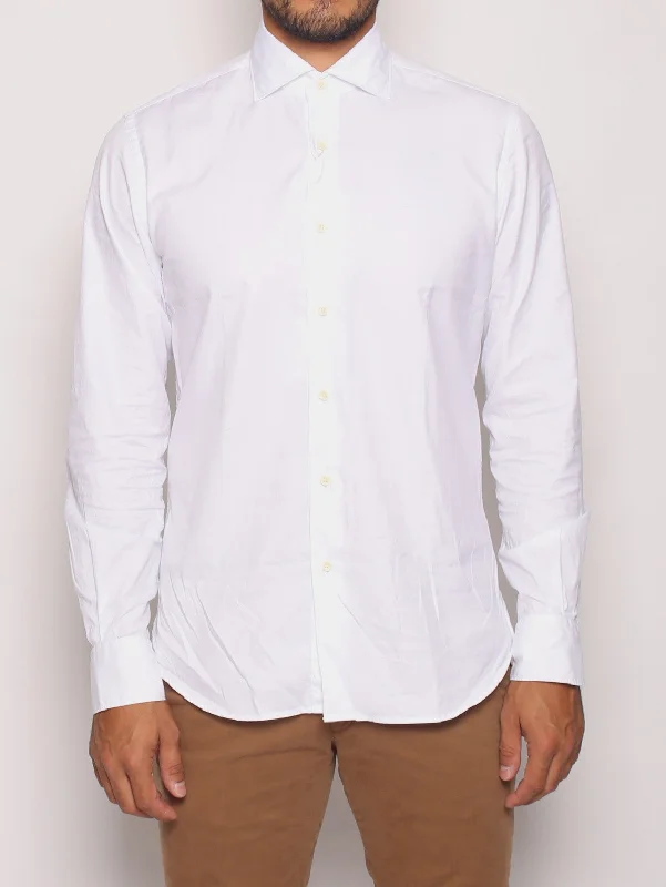 Smart Casuals Camicia in Twill Lavato Bianco