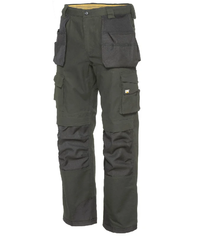Retro Design Caterpillar Trademark Trousers (with holster pockets) - Army Moss