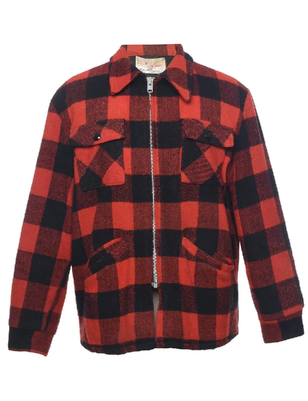 Soft Fabric Looks Checked Wool Jacket - L