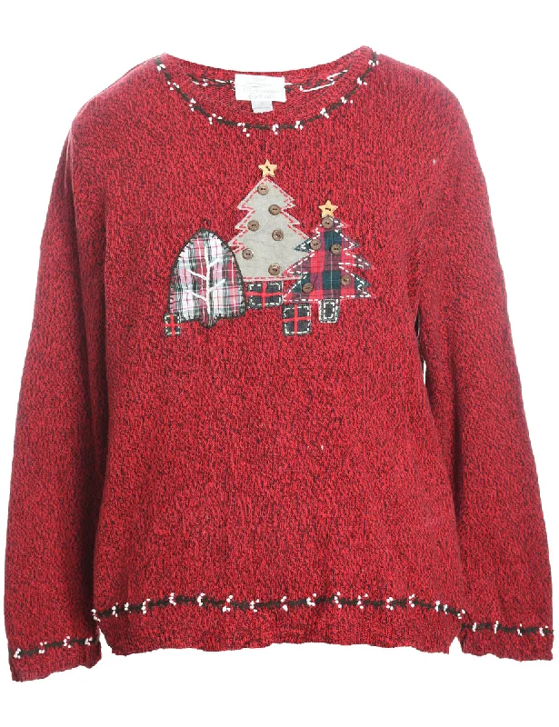 Romantic And Fresh Christmas Tree Design Jumper - L