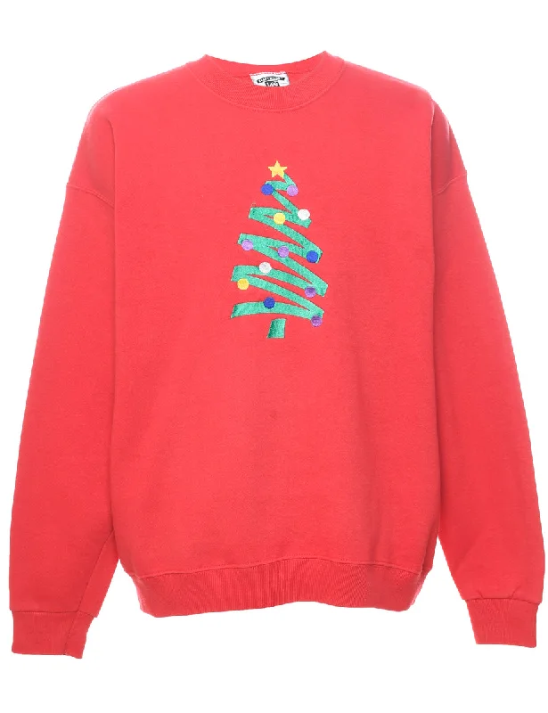 Urban Style Christmas Tree Design Sweatshirt - XL