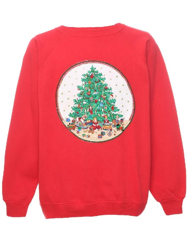 Elegant And Simple Christmas Tree Design Sweatshirt - XL