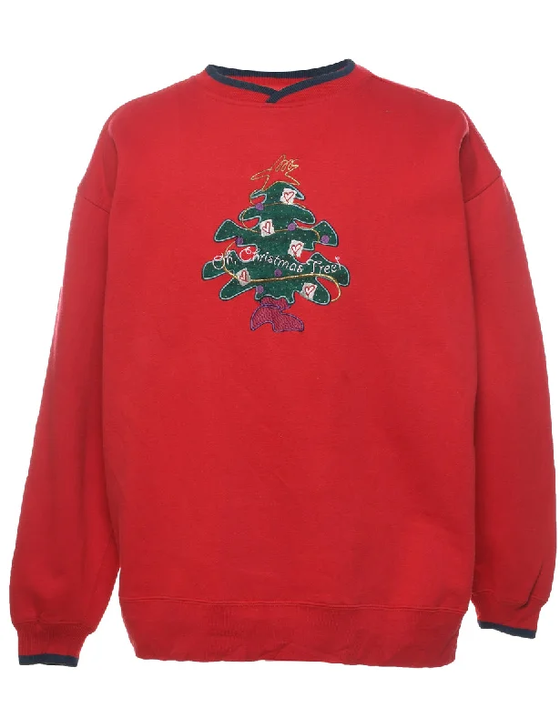 Luxury And Elegant Christmas Tree Print Sweatshirt - XL