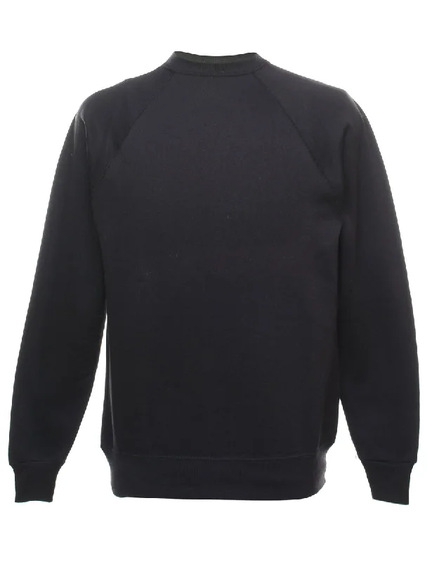 Luxury Style Classic Black Plain Sweatshirt - M