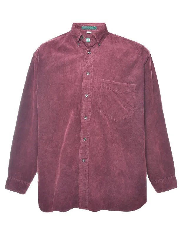 Urban Style Classic Corduroy Burgundy Shirt - L