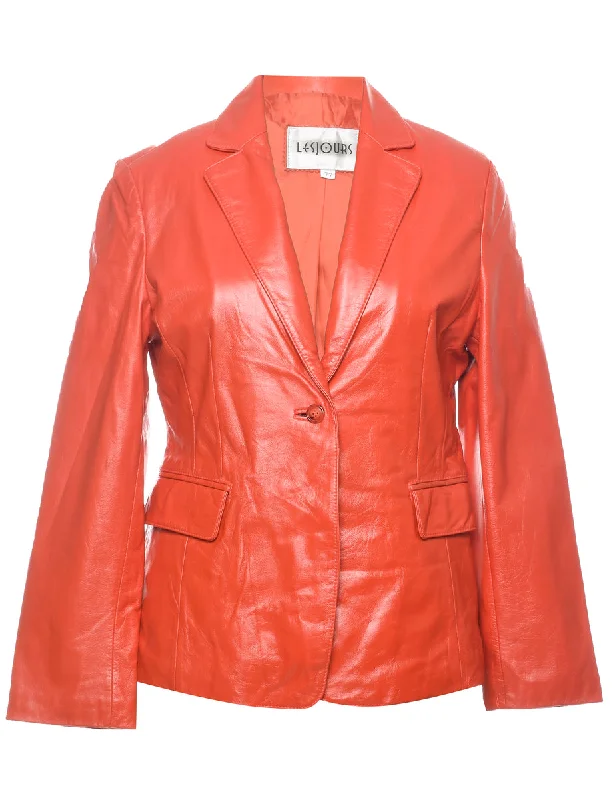 Fashionable In The Times Classic Maroon Leather Jacket - S