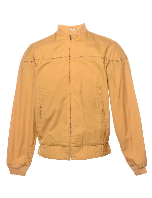 Sports Series Classic Mustard Zip-Front Bomber Jacket - S