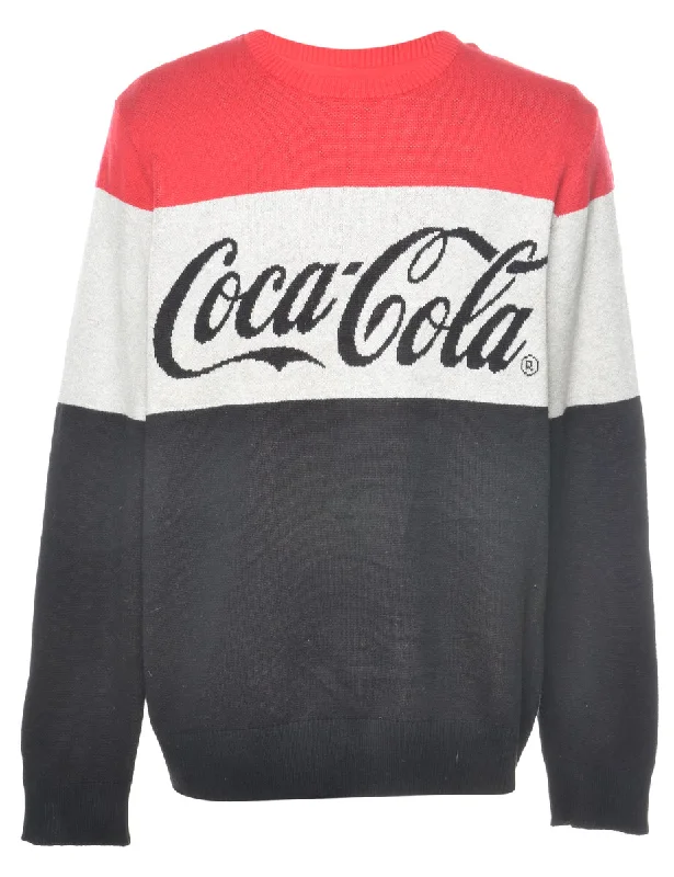 Effortless Wear Colour Block Coca-Cola Jumper - L