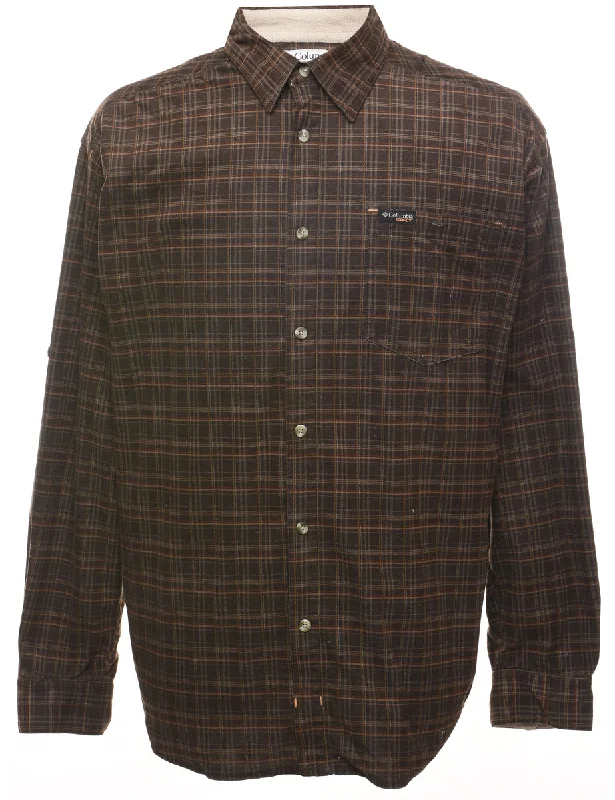 Effortless Dressing Columbia Checked Brown Shirt - XL