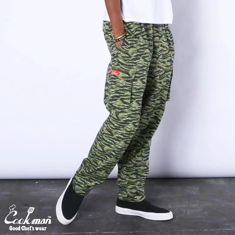 Fashionable Items Cookman Chef Pants Cargo - Ripstop : Tiger Camo Green