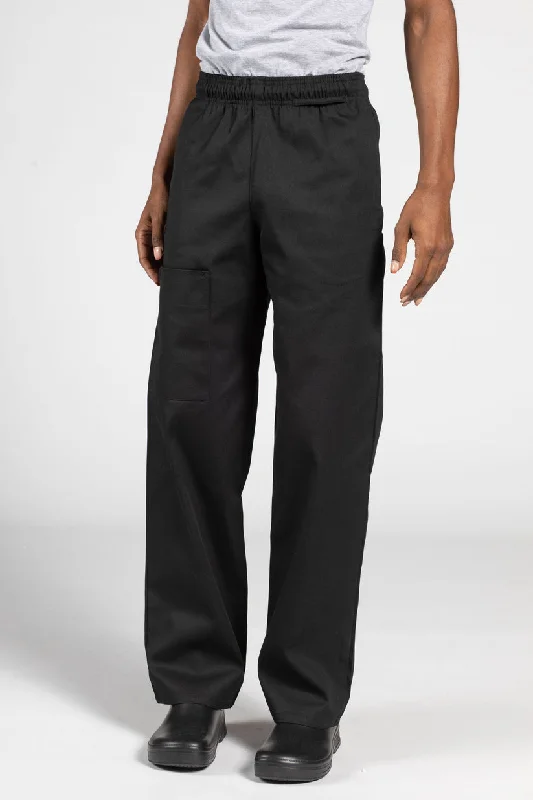 Designer Style Cargo Chef Pant - Black