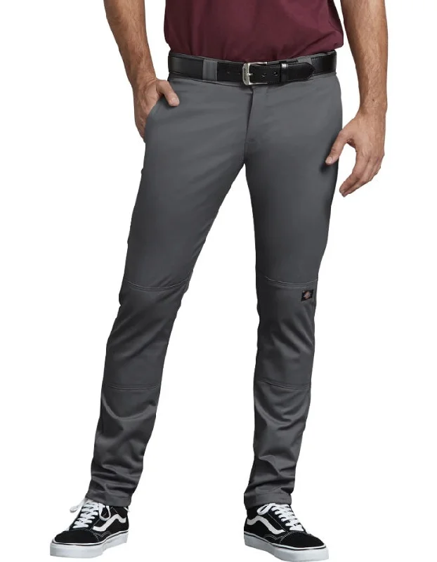 Luxury Fashion Dickies FLEX Skinny Straight Fit Double Knee Work Pants - Charcoal Grey