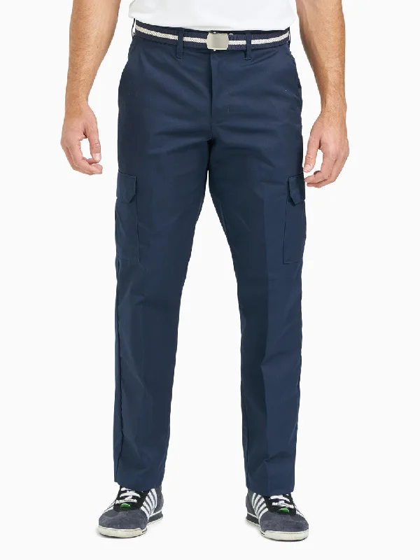Floral Prints Men's Industrial Cargo Pant - Navy